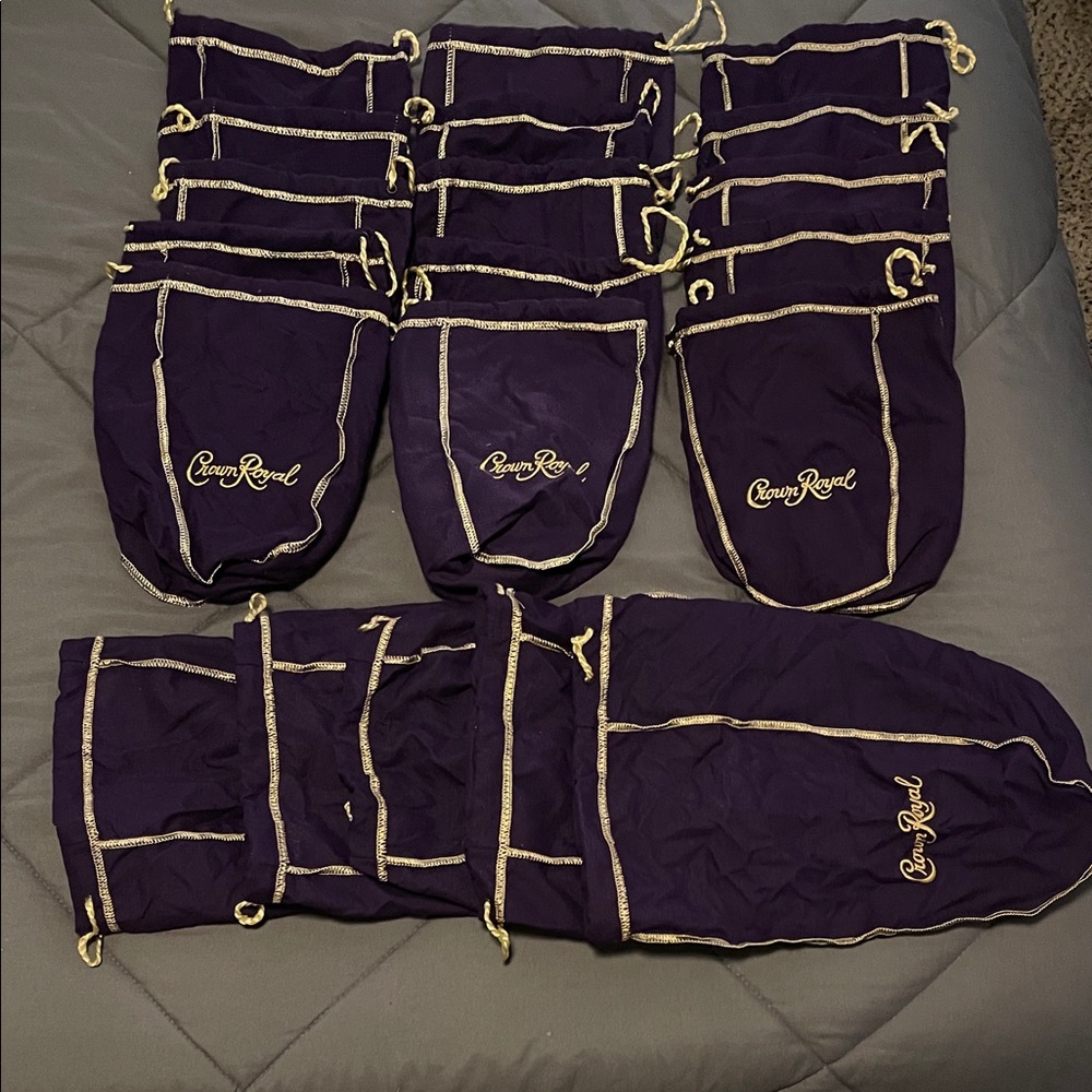 20 Crown Royal Purple Drawstring Bags
